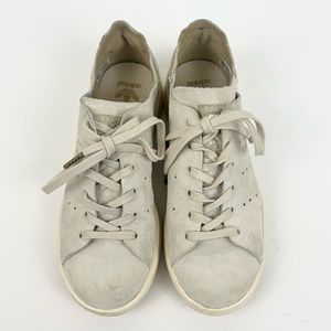 Adidas Stan Smith Gray Suede Lace Up Sneakers Big Kids Size 3.5